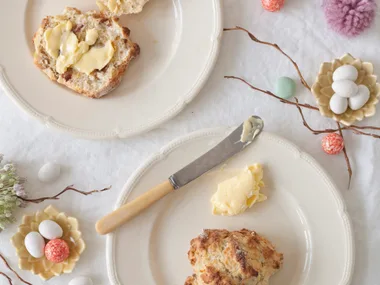 Buttermilk scones with dates, orange and walnut