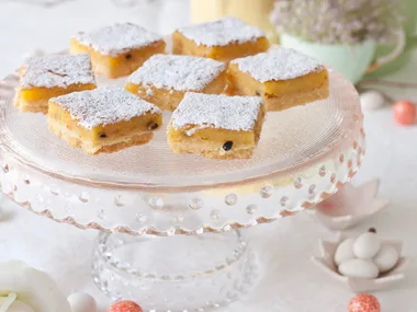 Lemon passionfruit slice