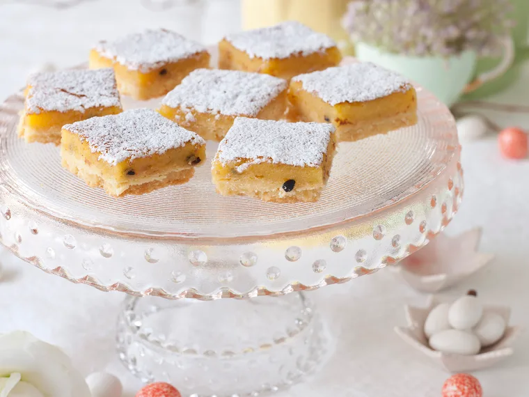Lemon passionfruit slice