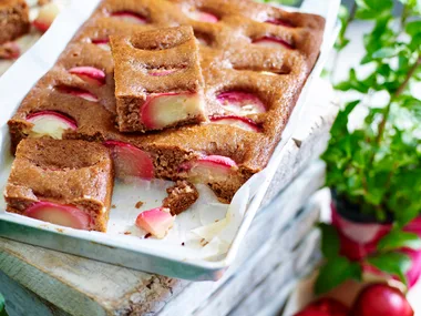 Sugar-free spiced nectarine cake