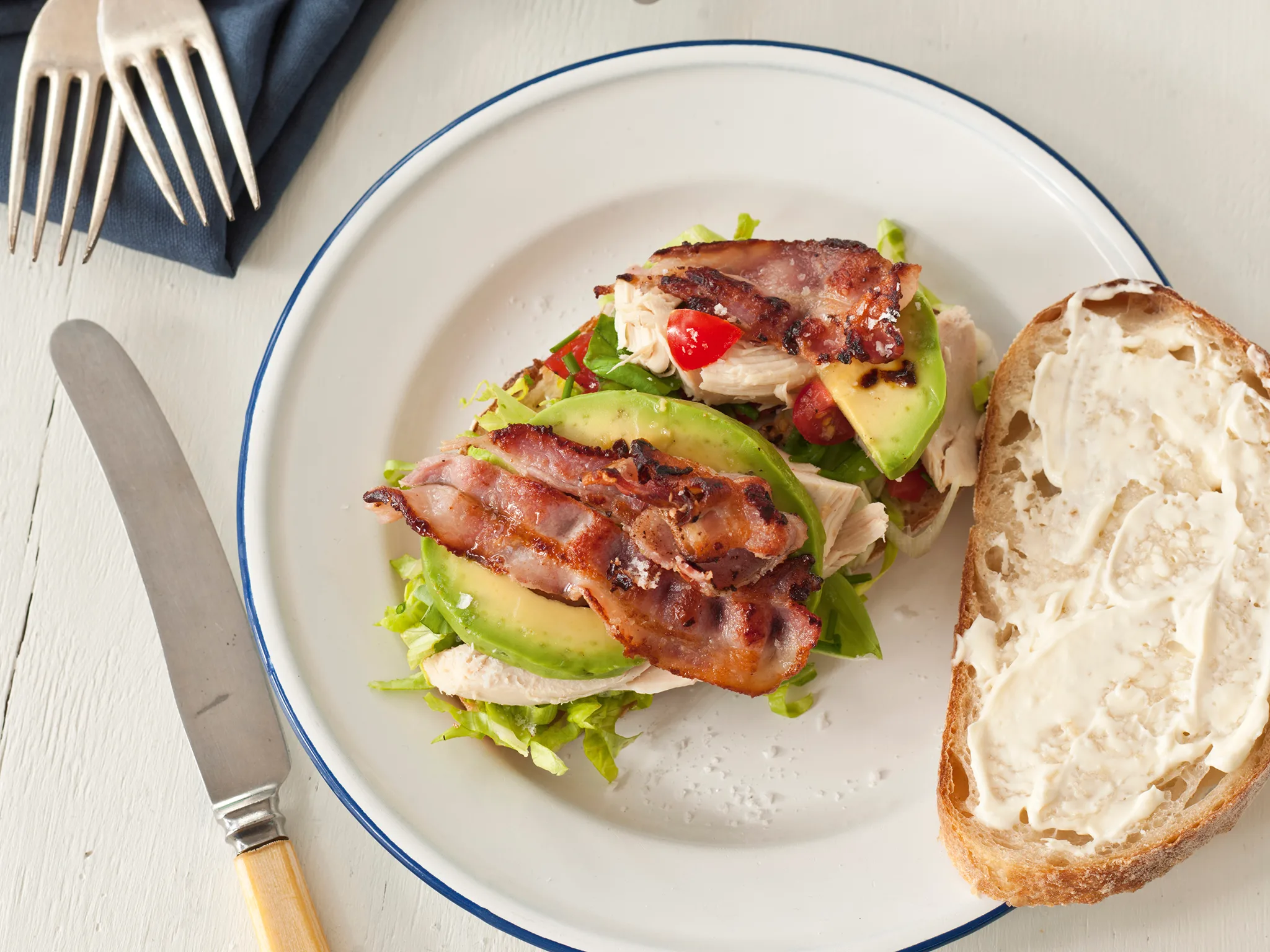 Roast chicken on toasted sourdough