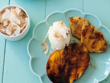 Grilled mango and pineapple