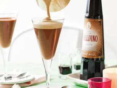 Dark chocolate mousse with Galliano crema