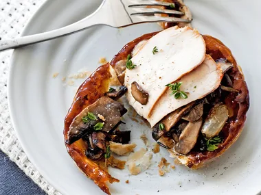 Individual mushroom and chicken tartes Tatin