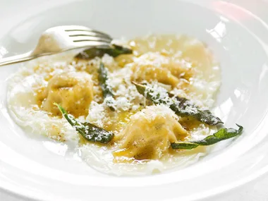 Roast pumpkin ravioli