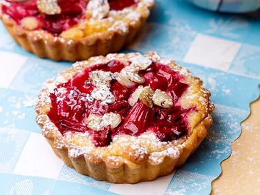 Rhubarb and almond tarts