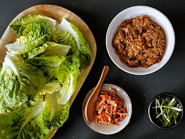 Pulled pork with Korean flavours