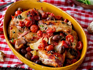 Tuscan-style chicken with tomatoes, olives & balsamic