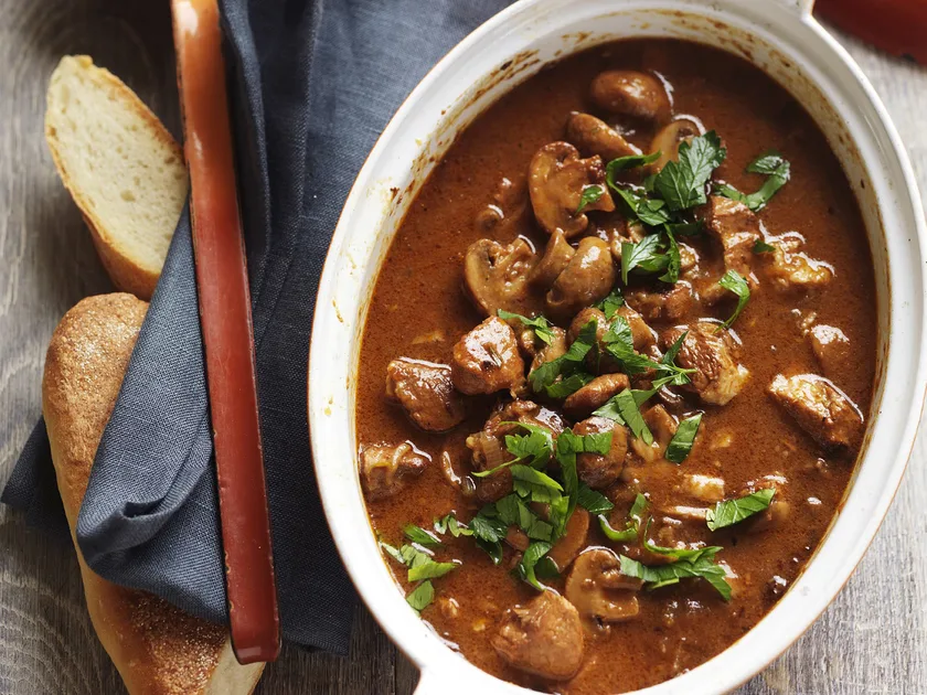 Pork, mushroom and marsala stew