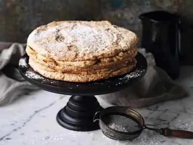 Hazelnut meringue coffee creme layer cake