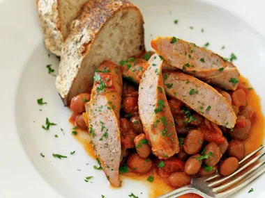 Borlotti beans with sausages