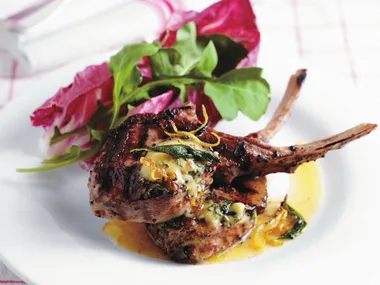 Veal cutlets with anchovy garlic butter