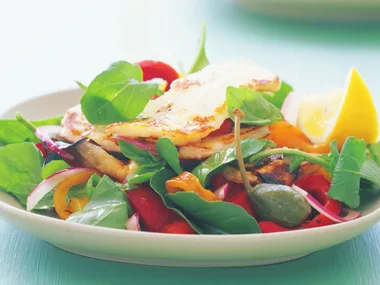 Haloumi and grilled vegetable salad