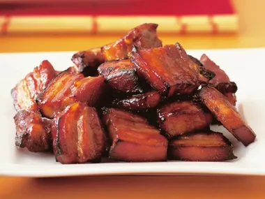 Roasted char siu pork spare ribs