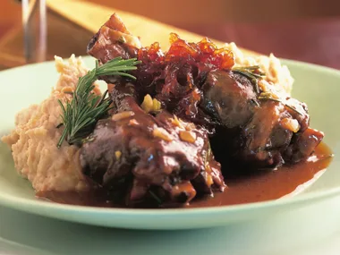 Slow-roasted lamb shanks