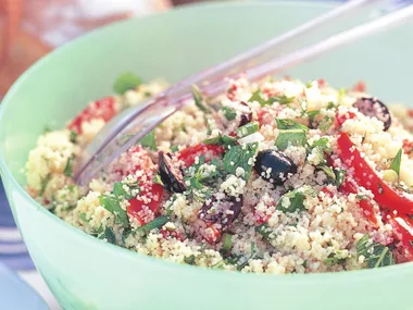 Couscous, olive and herb salad