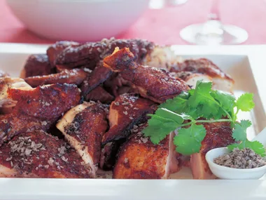 Crisp-skinned chicken with spiced salt