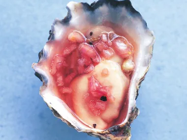 Oysters with red wine vinaigrette