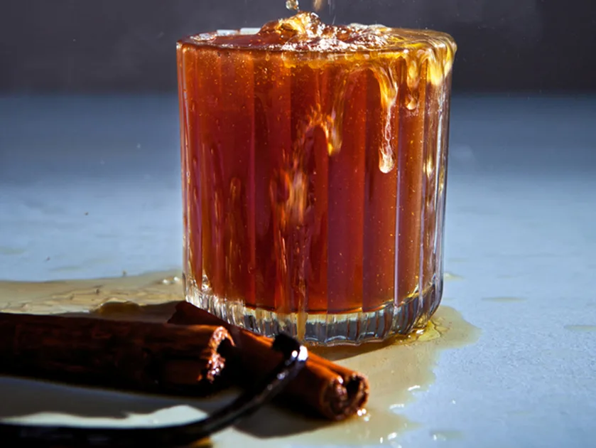 Hot buttered rum cocktail