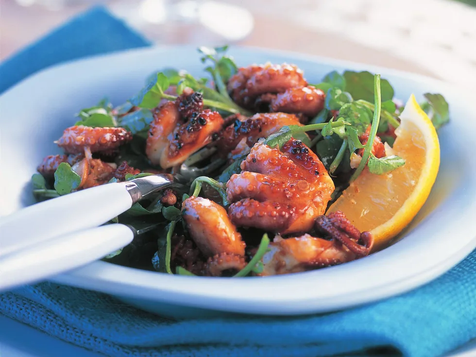 Chilli and garlic octopus