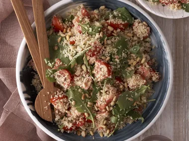 Couscous, tomato and rocket salad