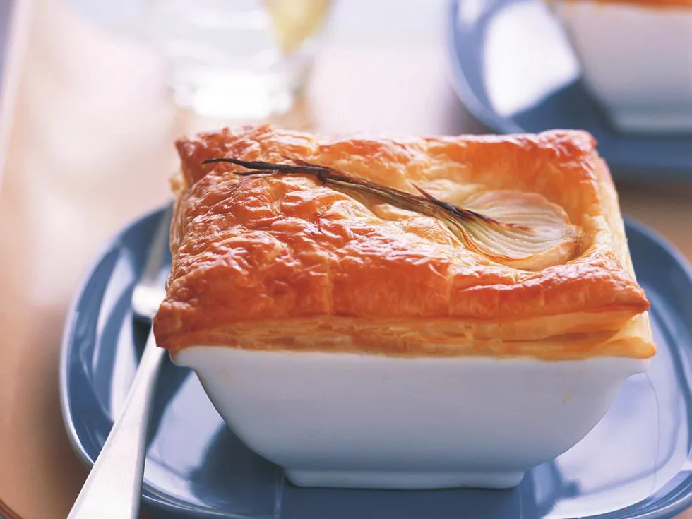 Fish and spring onion pies