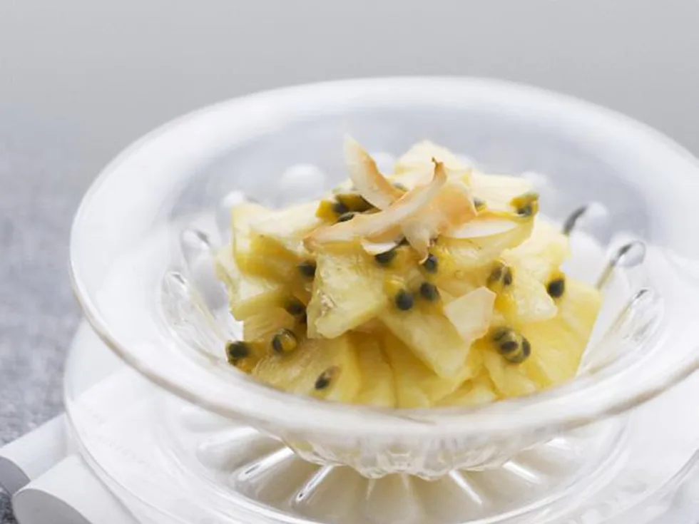 Fresh pineapple with coconut