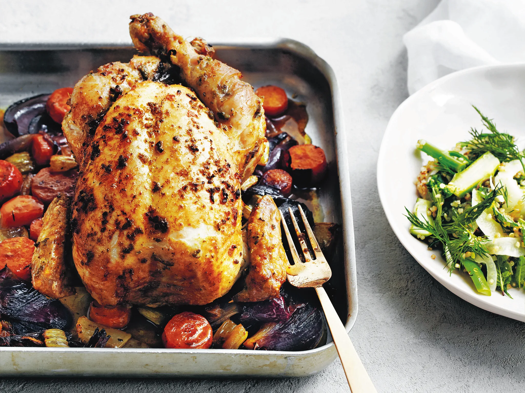 Roast chicken with sage and lemon