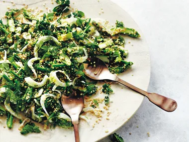 Quinoa, broccolini and asparagus salad