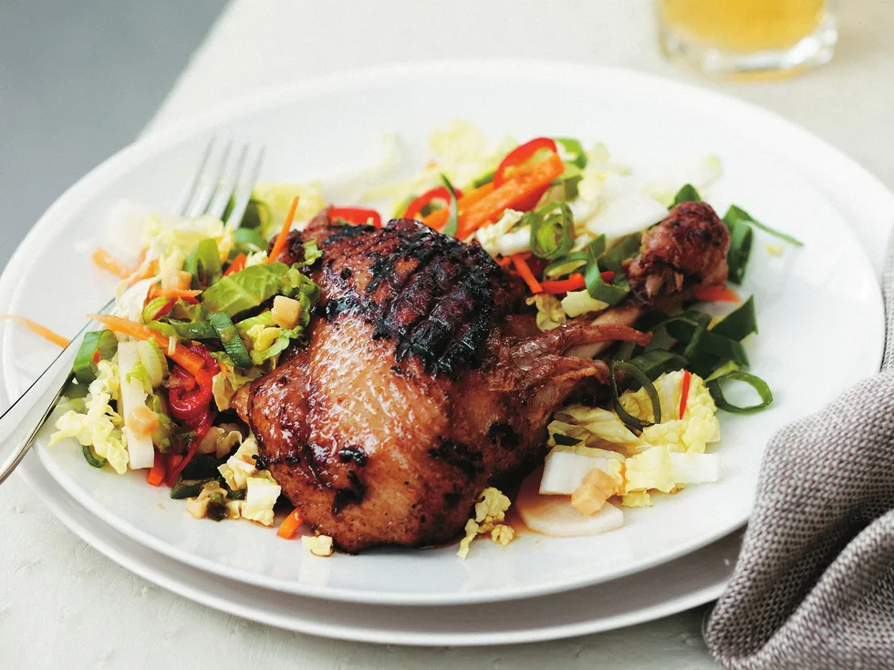 Japanese-style duck with wombok and daikon salad
