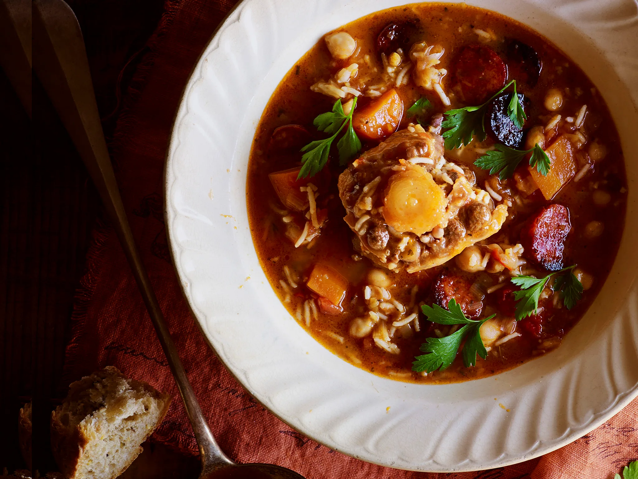 Spanish oxtail and chickpea soup