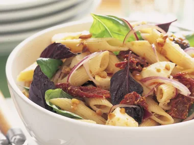 Pasta salad with garlic vinaigrette