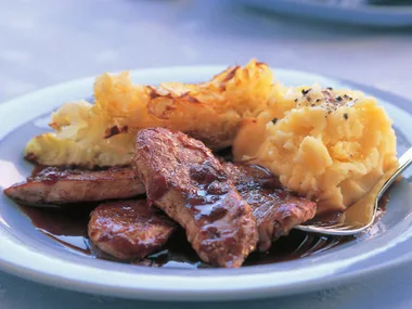 Pork fillet with mash and wilted cabbage