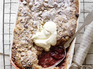 Plum cobbler
