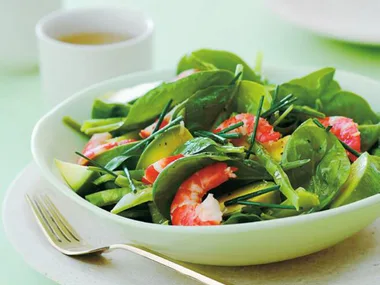 Prawn and avocado salad with ginger dressing
