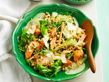 Smoked trout, sprout and apple salad