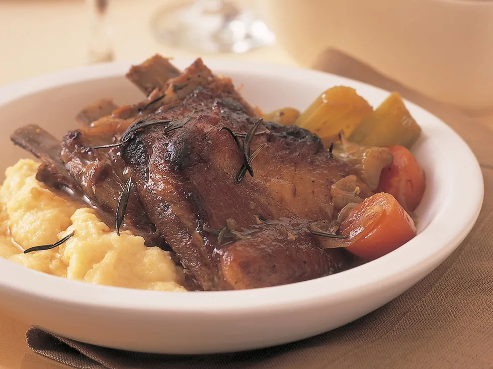 Slow-roasted veal breast with soft polenta