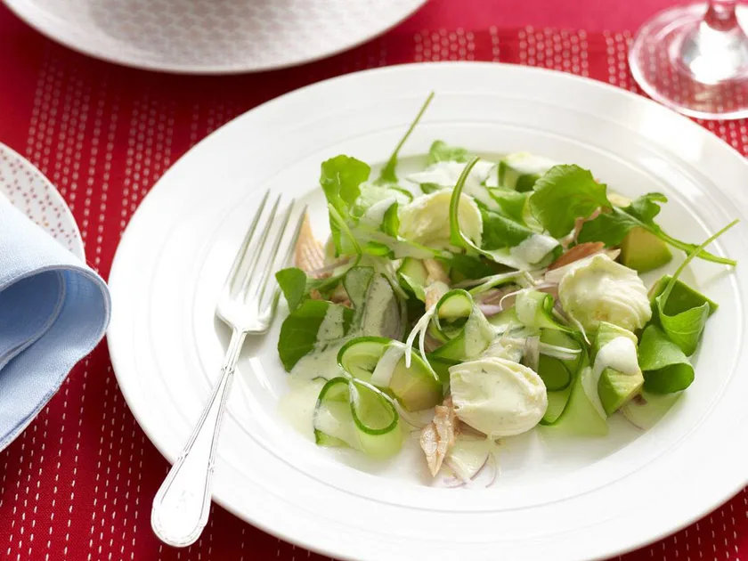 Smoked trout and avocado salad