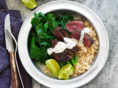 five-spice beef with wasabi sauce