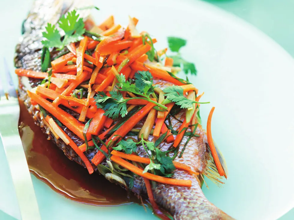 Steamed asian bream