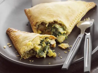 Spinach and corn pasties
