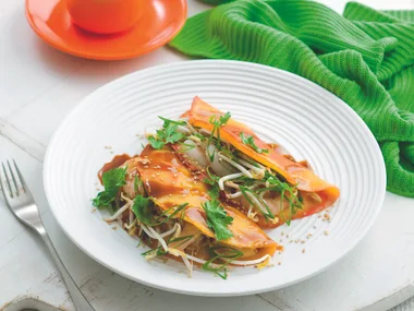 Crispy prawn pancakes