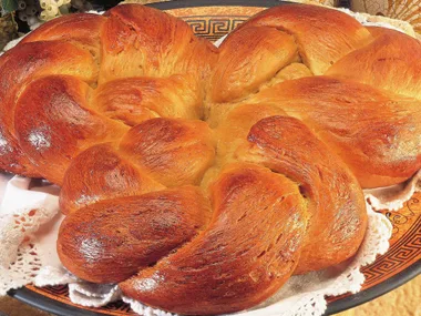 Tsoureki (traditional Greek Easter bread)