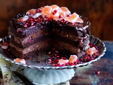 Rich rocky road mousse cake