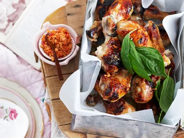 Citrus chicken drumsticks with chilli salt