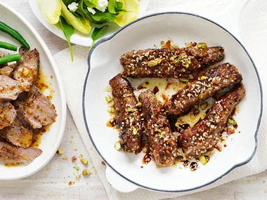 Dukkah lamb with honey