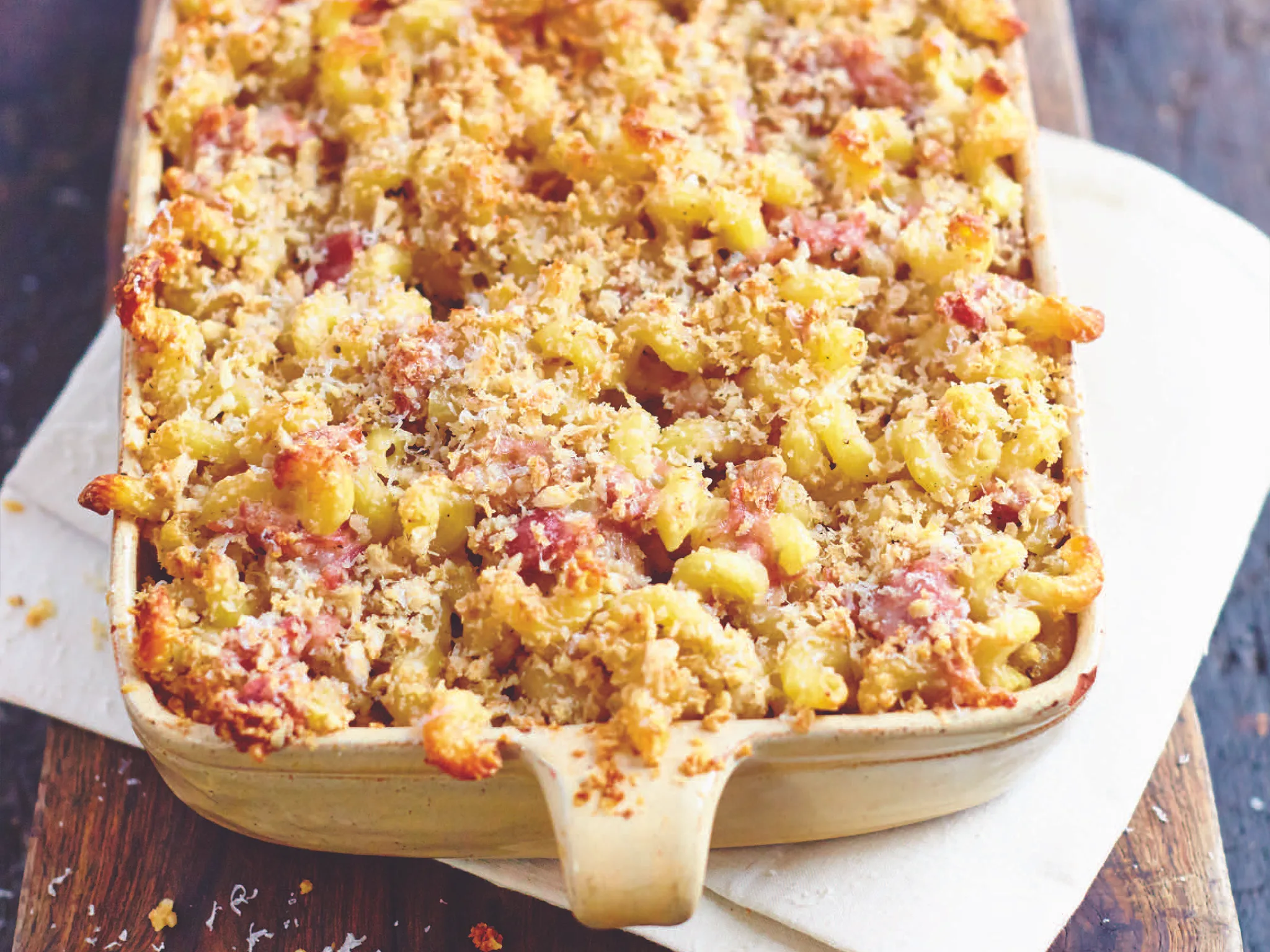 Baked four-cheese spirali