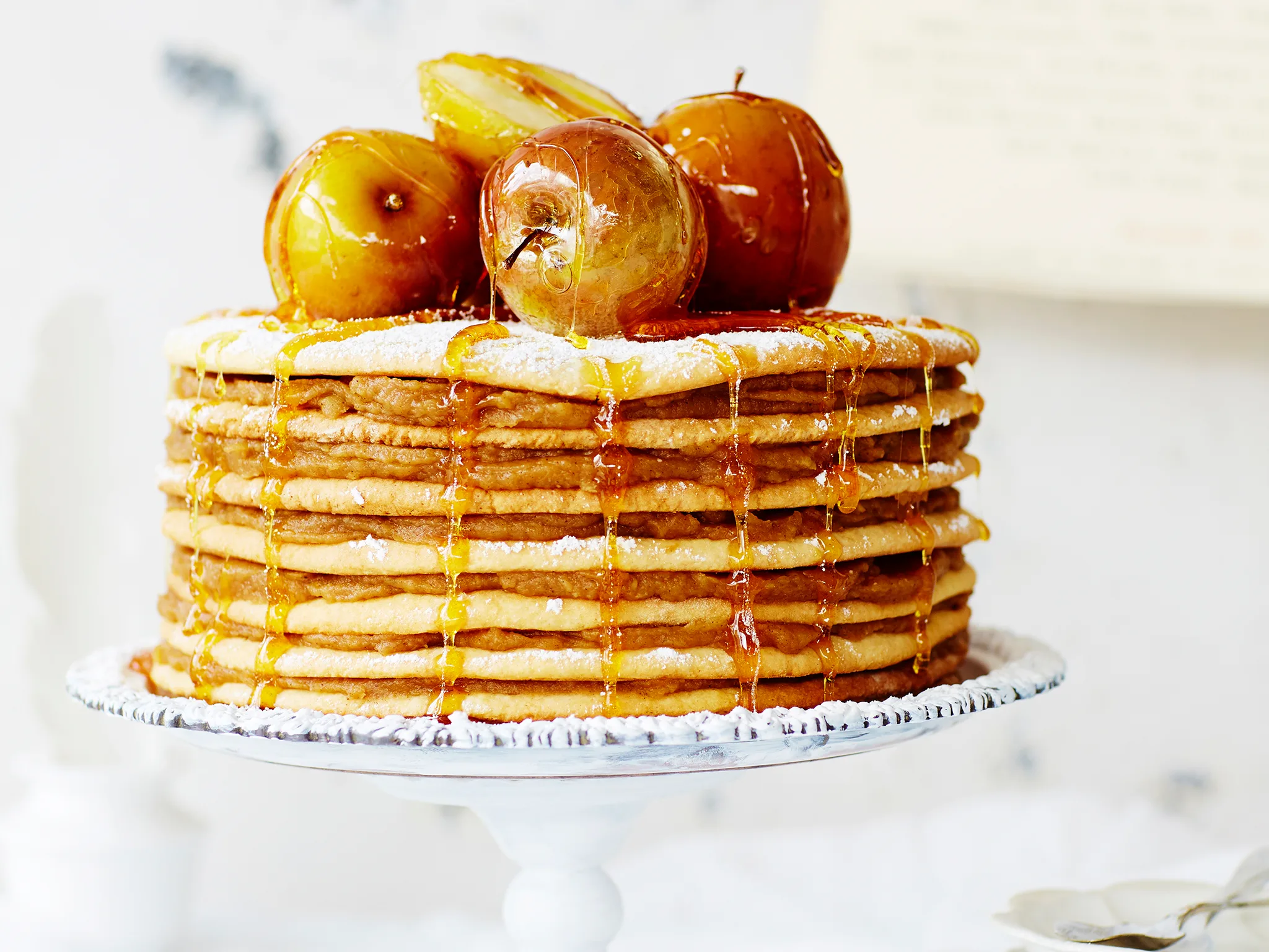 Spiced apple stack with toffee apples