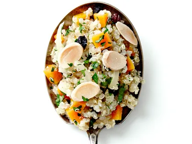 Quinoa, currant and carrot pilaf