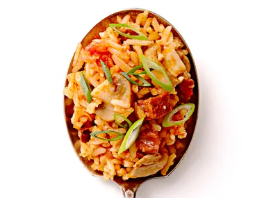 Chorizo and mushroom pilaf
